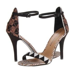 Chinese Laundry heels LA PAZ brown multi black white 7.5